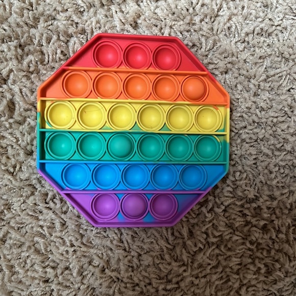 Pop-its kids fidget toy. Set of three, blue, yellow and multi color - Picture 4 of 4